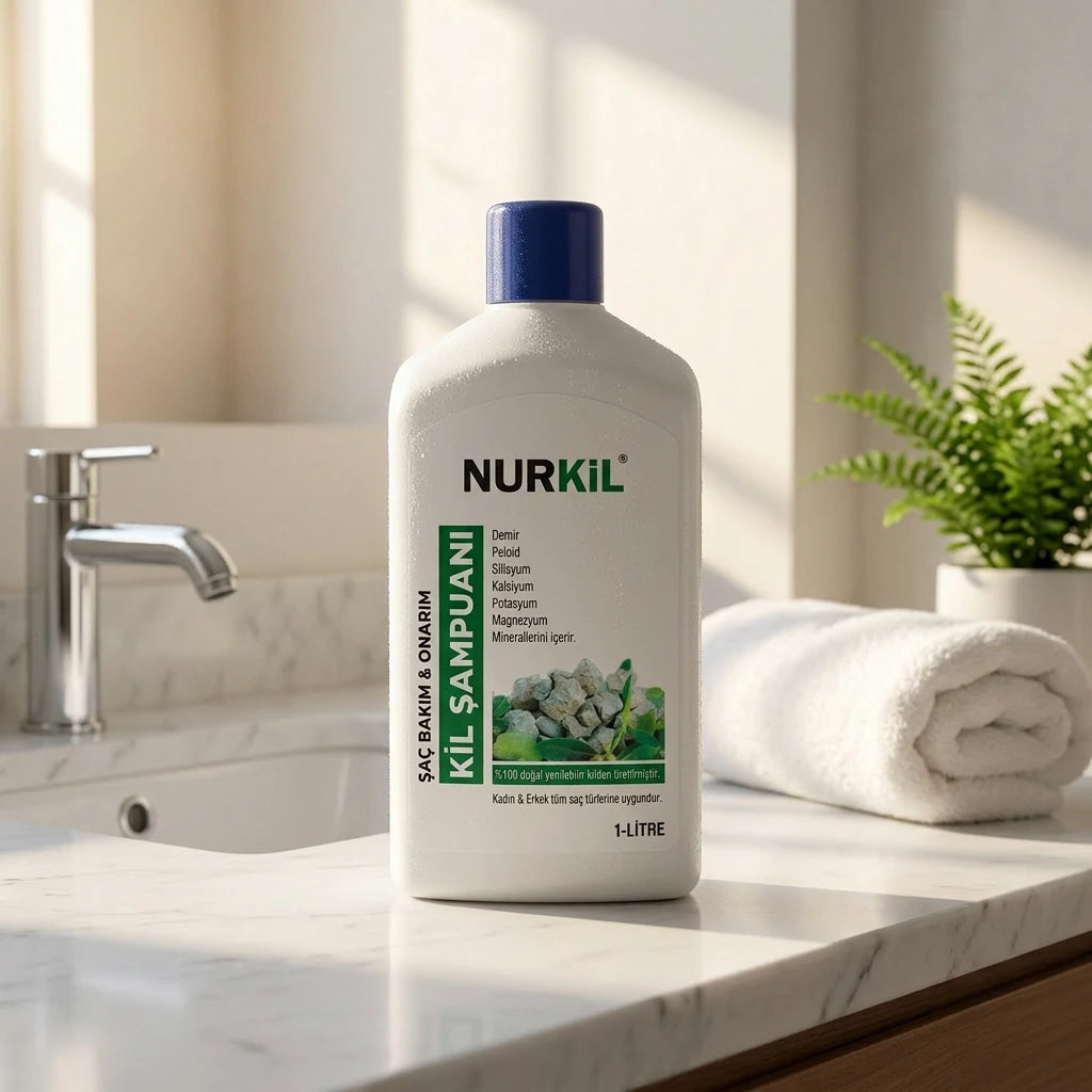 Nurkil 1 Litre Saç Bakım & Onarım Kil Şampuanı - Doğal Onarıcı